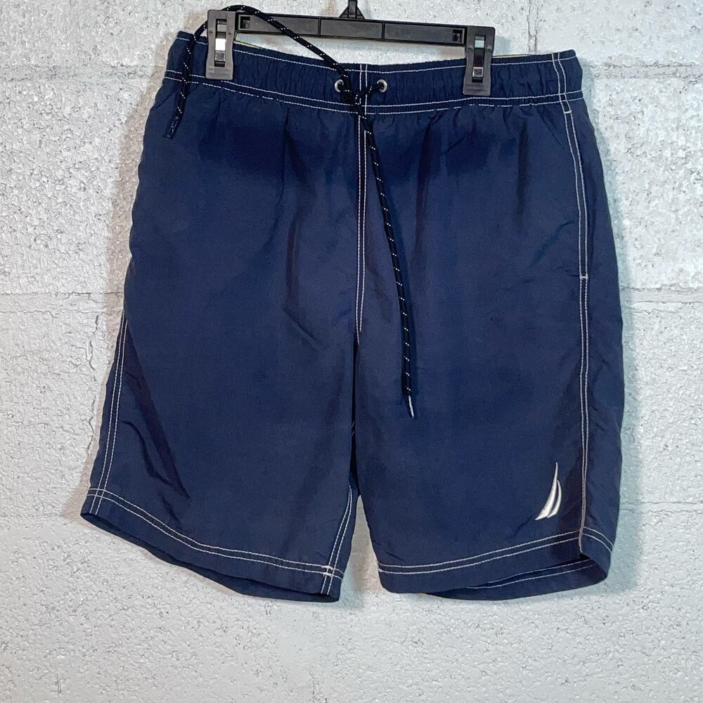 Nautica Solid 8 Inch Swim Trunk blue medium